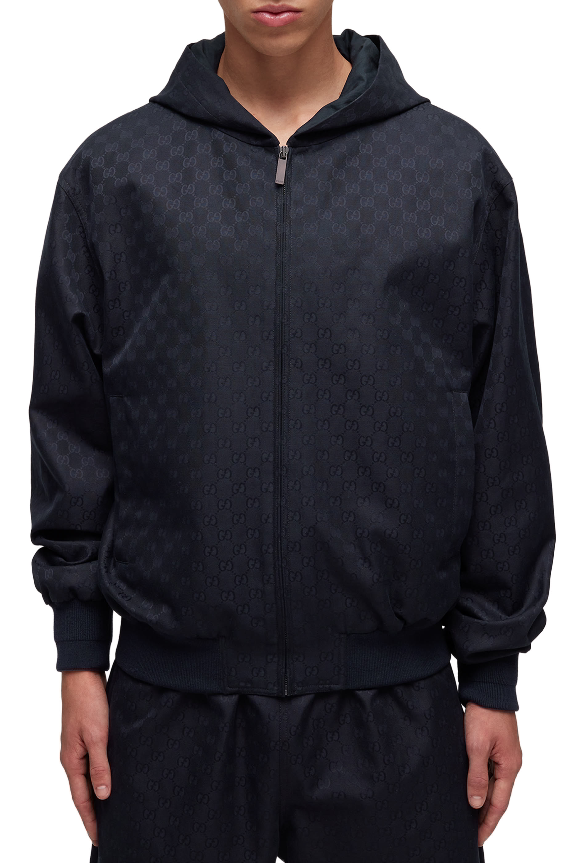 جاكيت قطن مزين بشعار حرفي الماركة قنب بسحاب