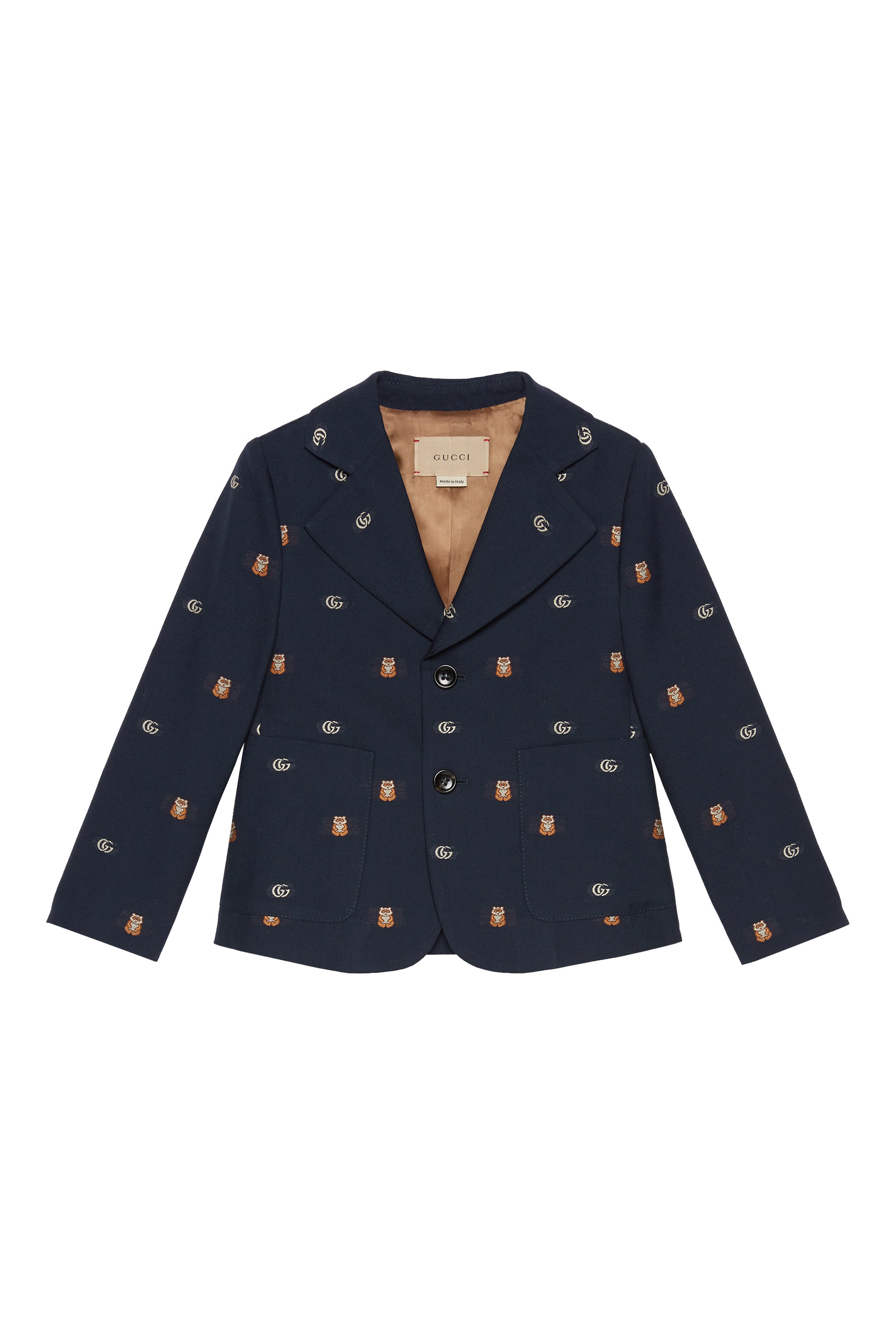 جاكيت صوف للأطفال بحرفي شعار الماركة