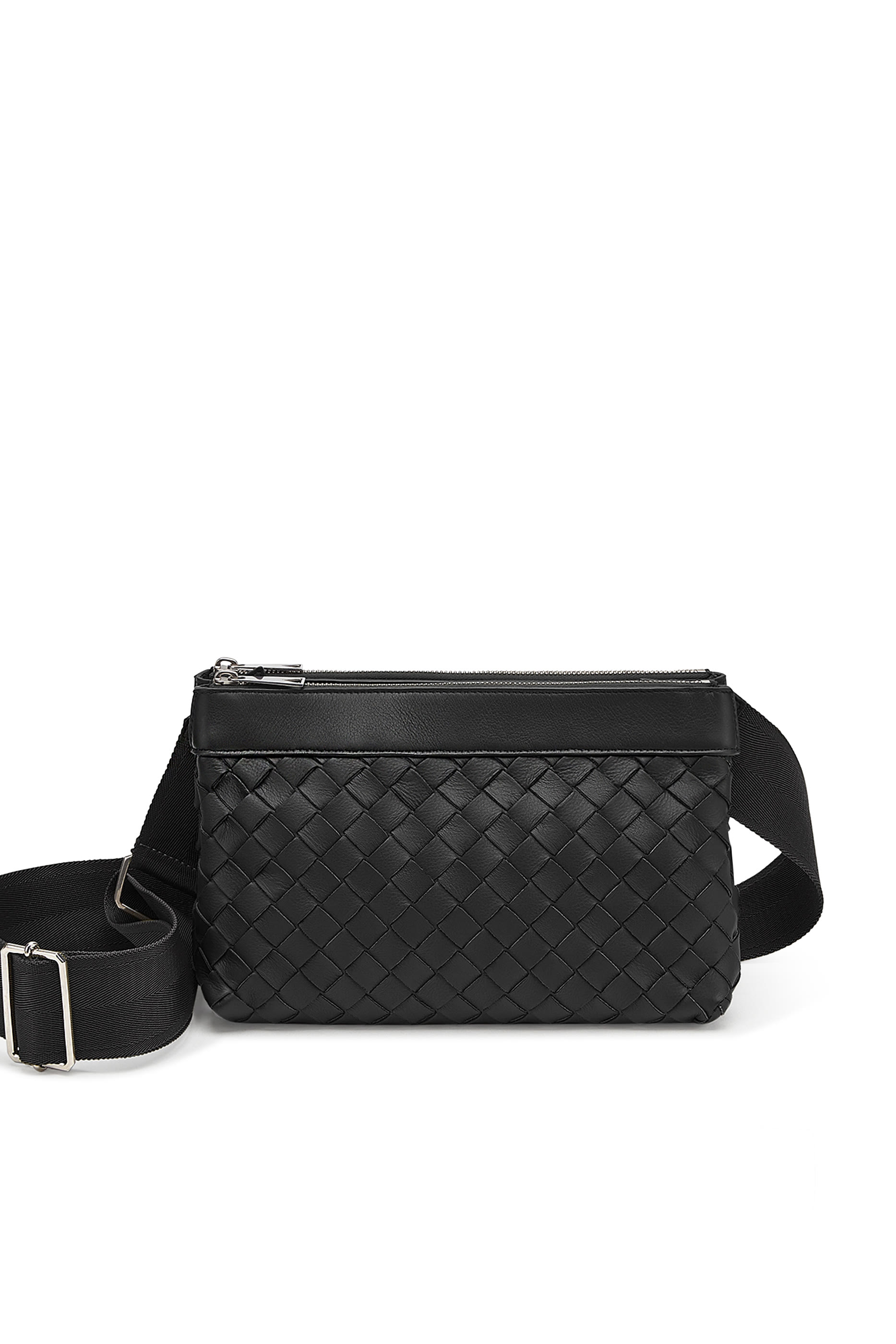 حقيبة مسنجر جلد بتصميم مجدول