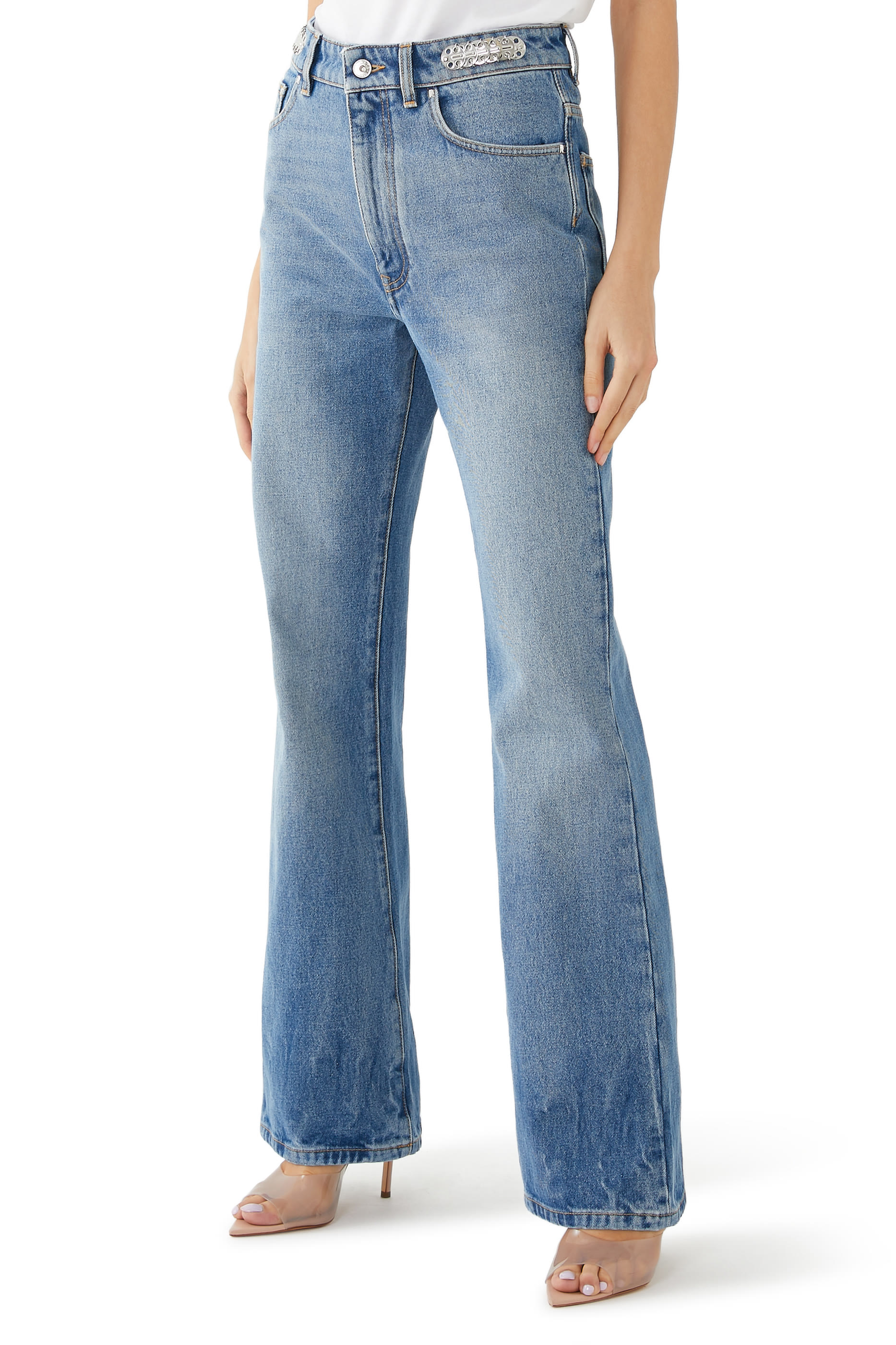 بنطال جينز بخصر مرتفع