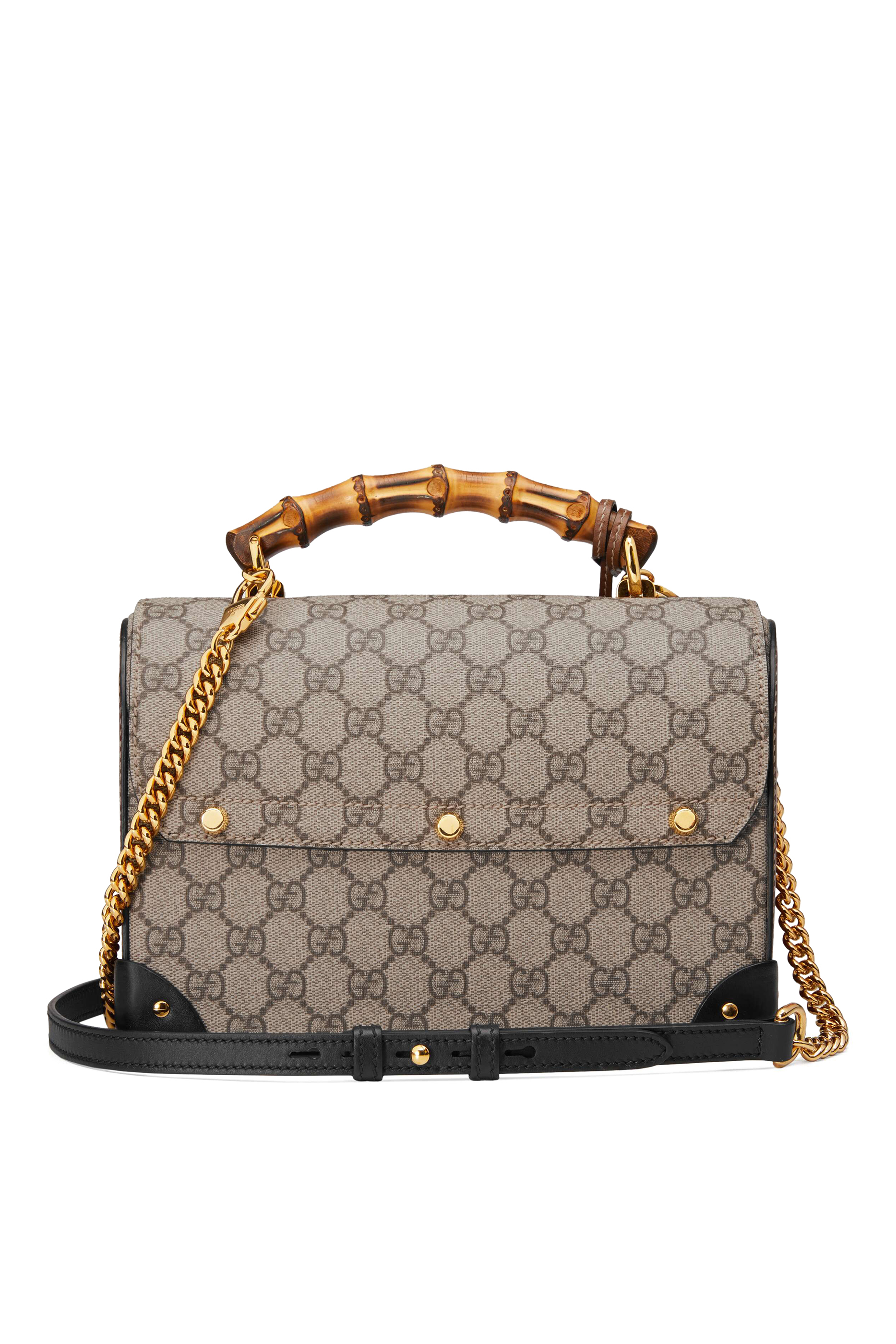حقيبة كتف صغيرة بيد بامبو وشعار GG وقفل