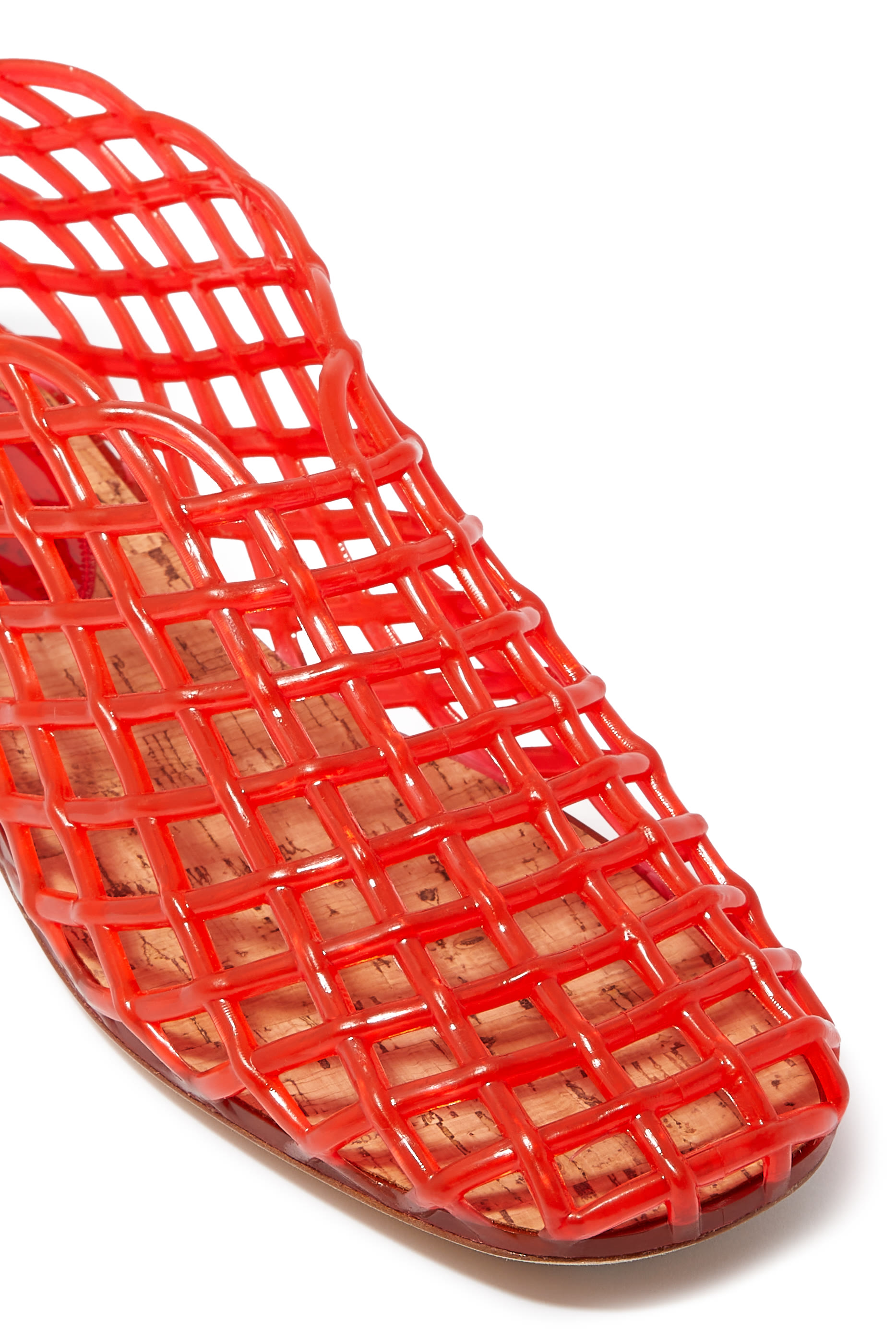 حذاء مارا بتصميم قفص وبكعب مسطح فينيل