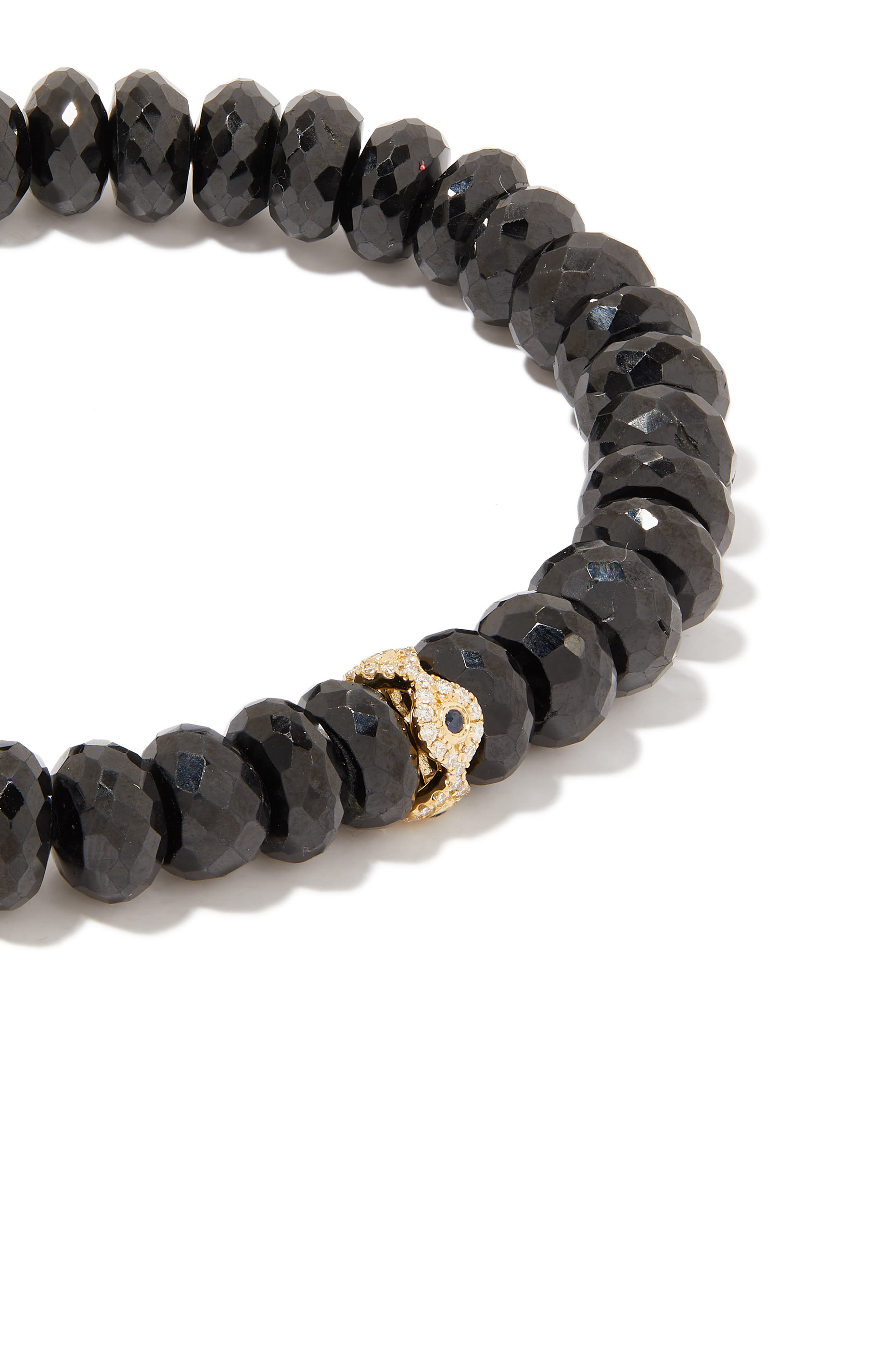 سوار بحلية بتصميم عين حسود مرصع بأحجار إسبنيل والماس ذهب أصفر عيار14