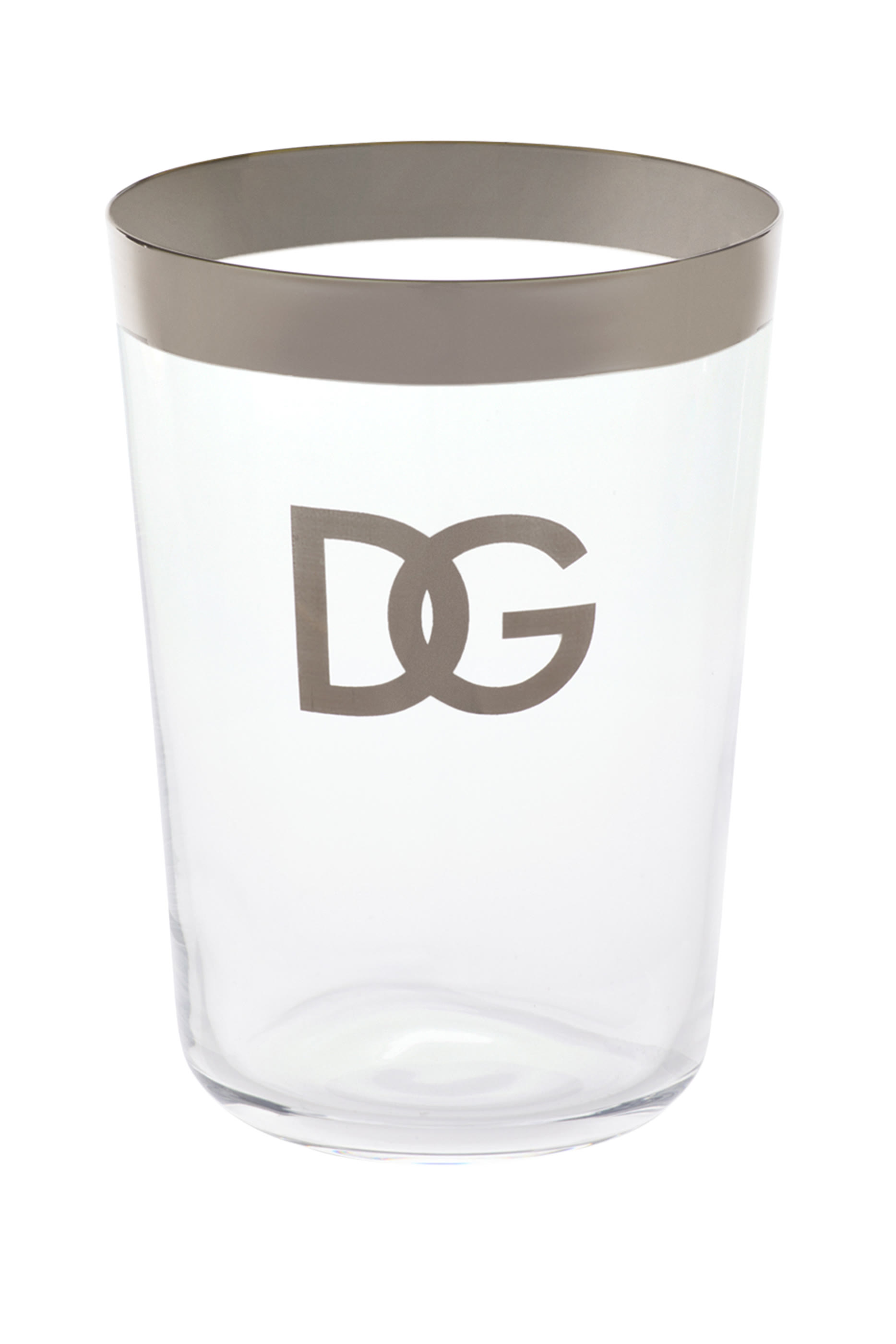 طقم كاسات سوفت درينكس بشعار الماركة بلون فضي، قطعتين