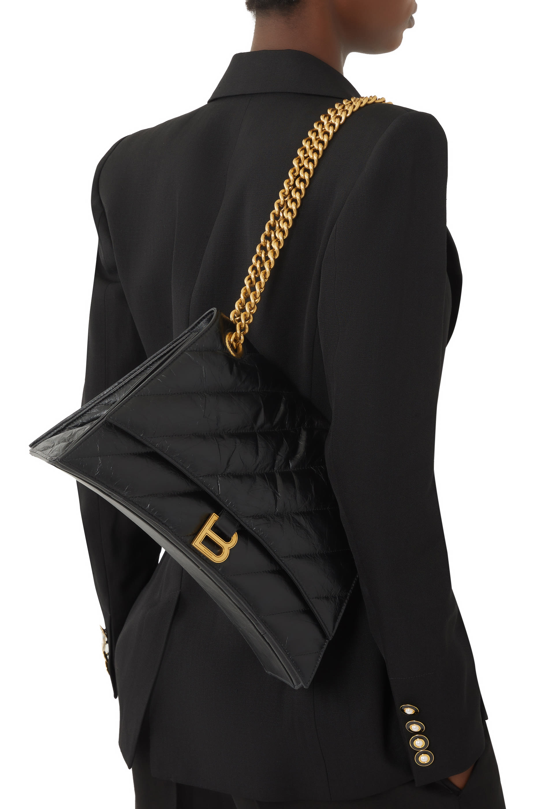 حقيبة كراش متوسطة مبطنة بسلسلة