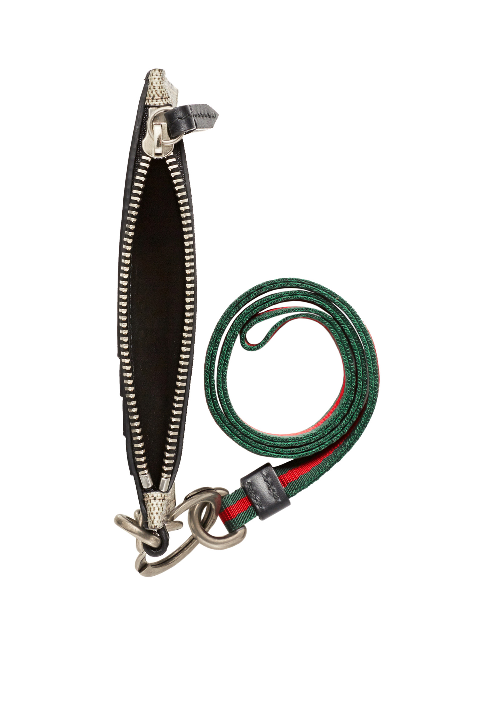 حافظة بطاقات سوبريم بحمالة مزينة بحرفي GG وطبعة أفعى