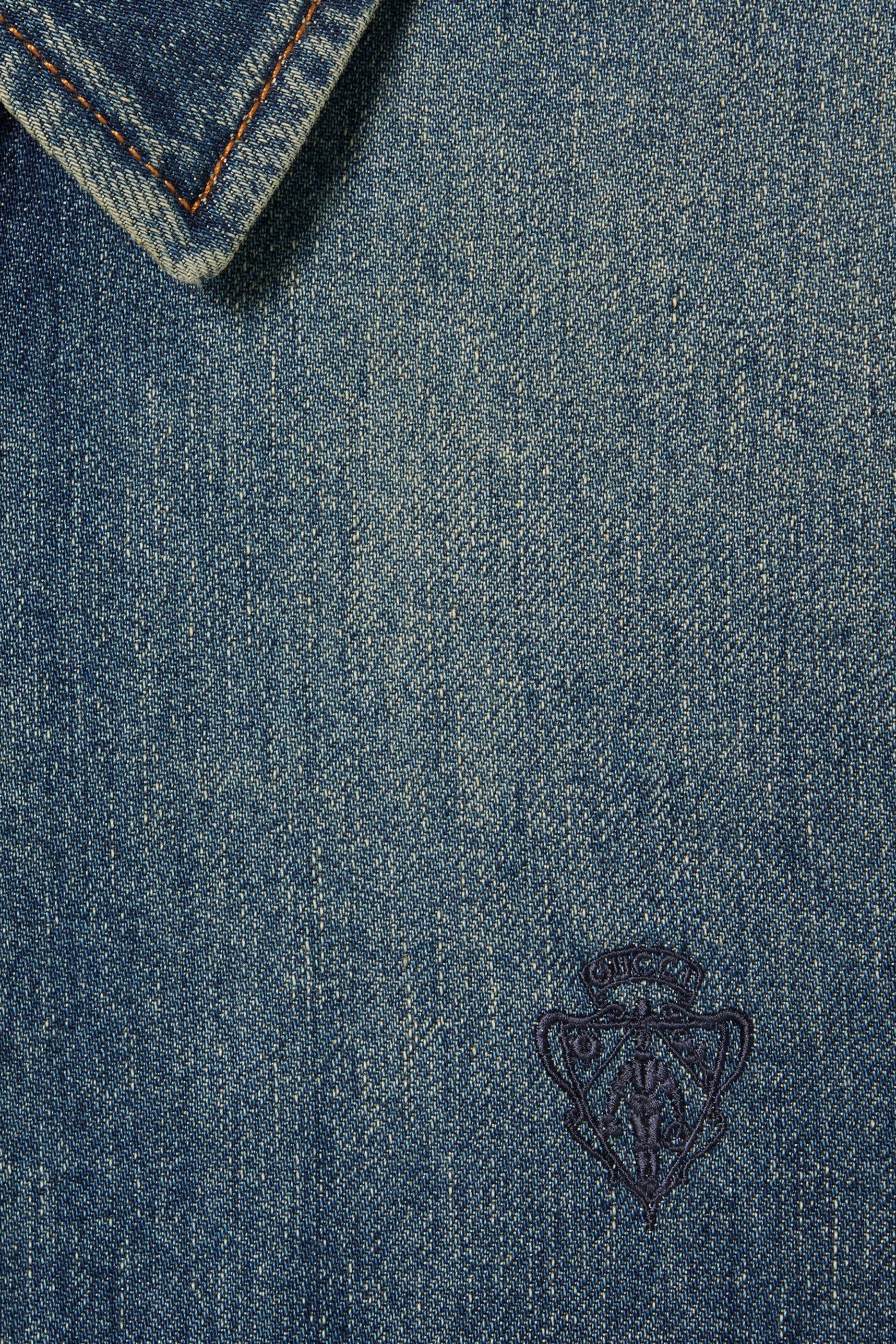 Crest Embroidery Denim Shirt