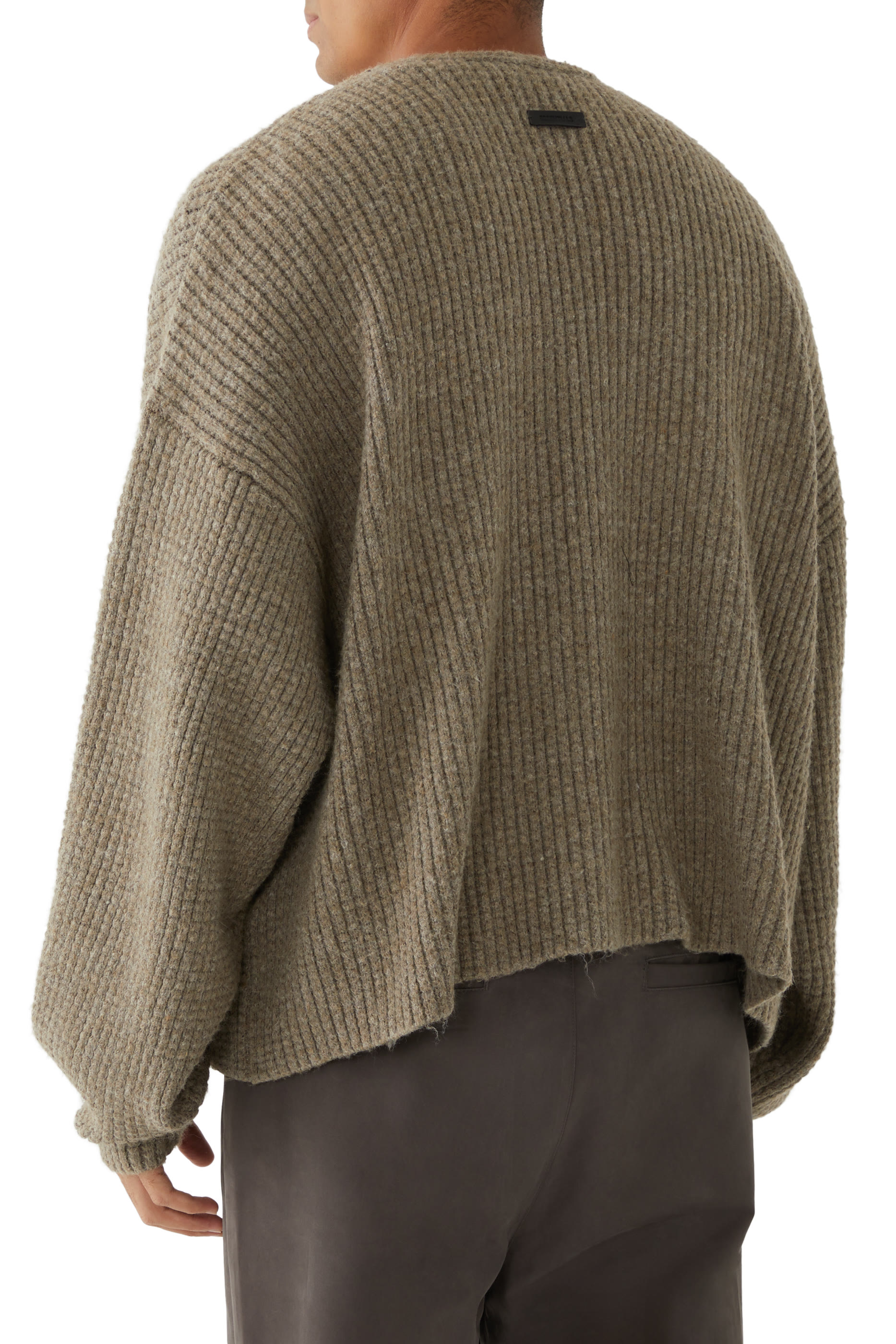 كارديغان نسيج متشابك ثقيل