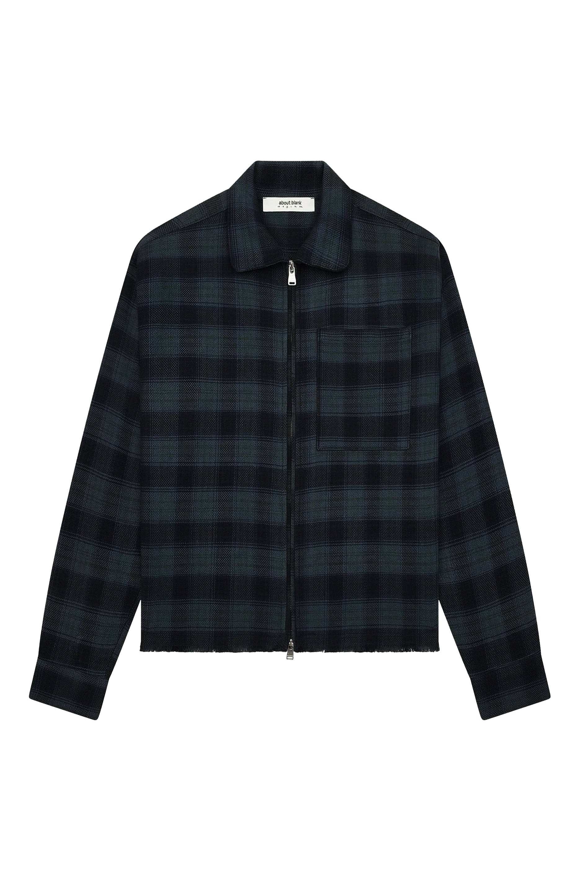 قميص بسحّاب ونقشة مربعات