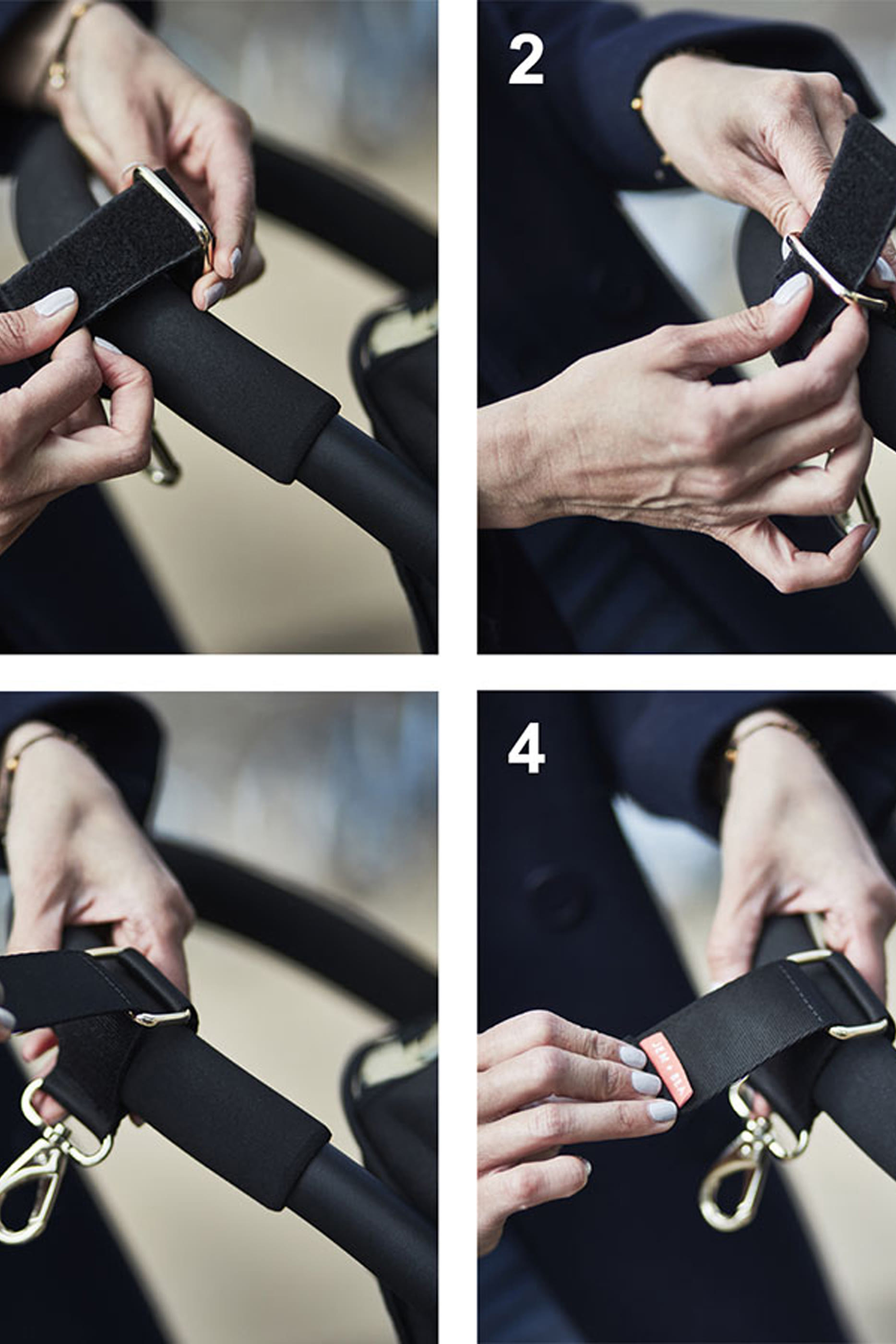 حمالات لعربة الأطفال بمشابك فضية اللون