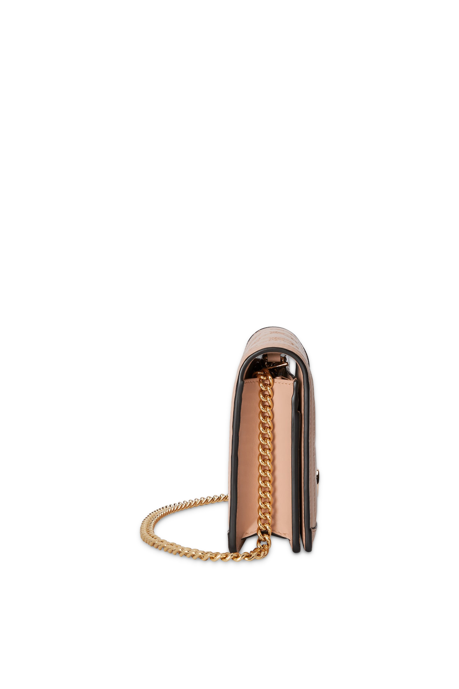 محفظة مبطنة بحرفي شعار الماركة بسلسلة