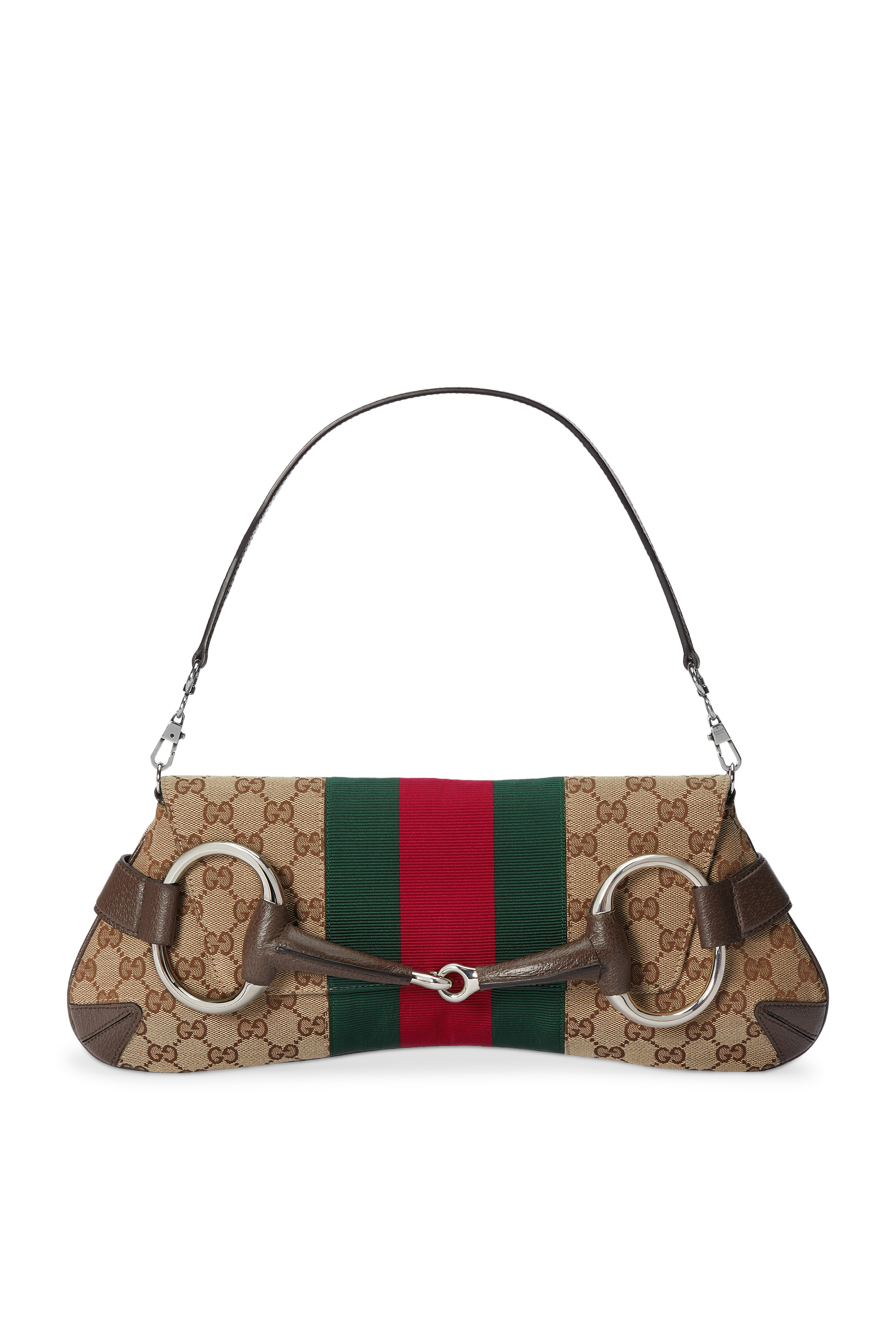 حقيبة كتف متوسطة بسلسلة وحلية لجام الحصان