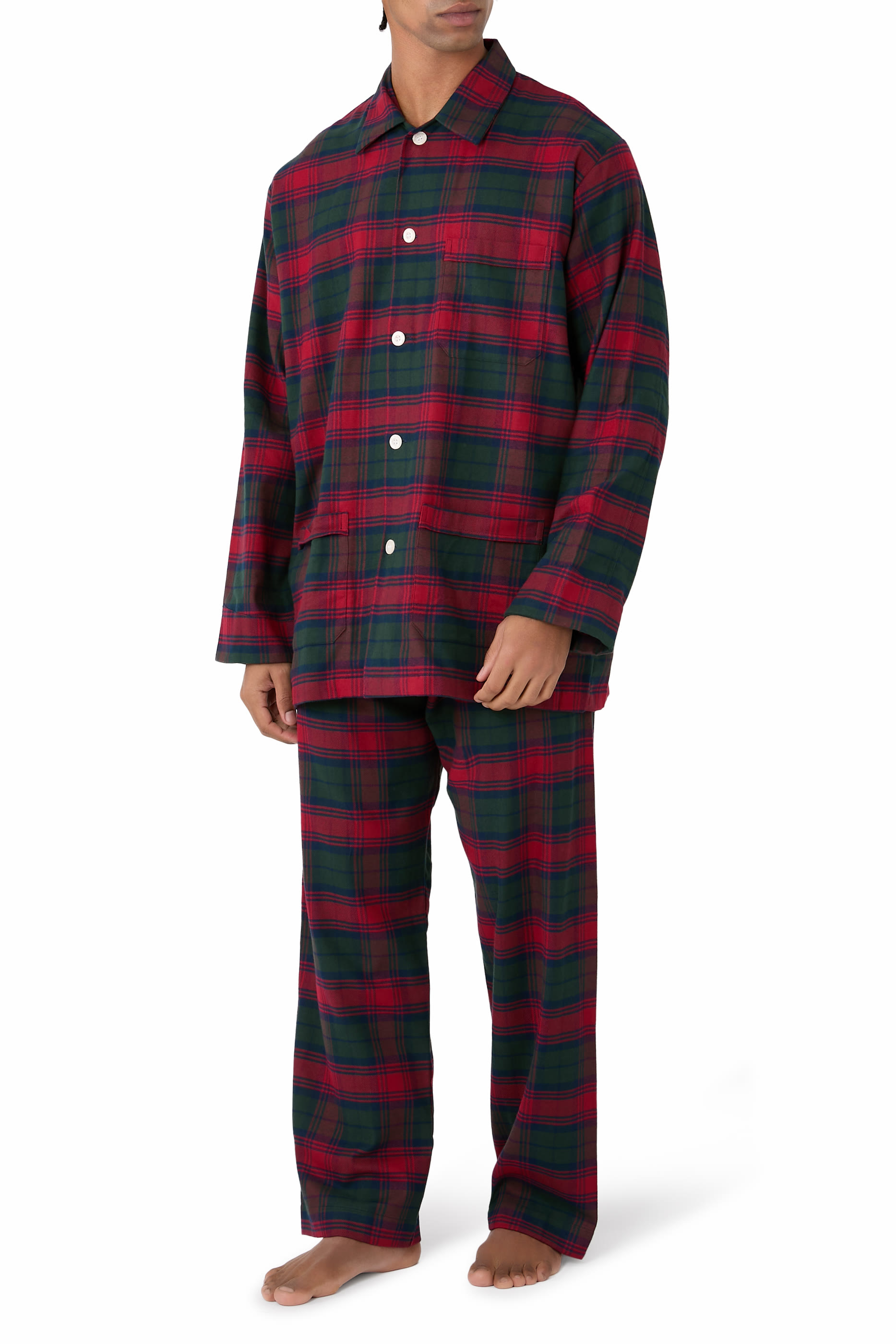 طقم بيجامة كلبورن بقصة عادية قطن ناعم