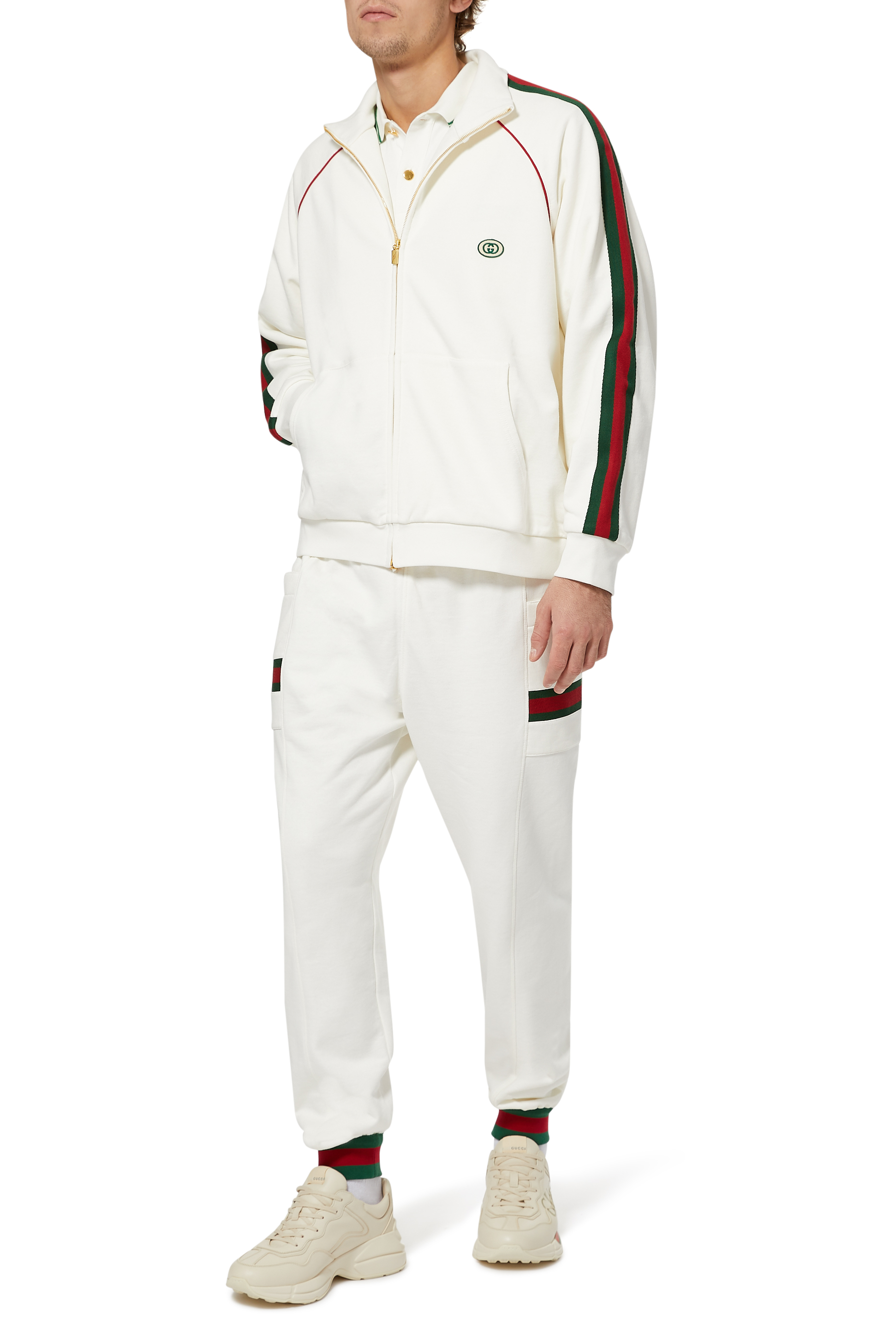 سويت شيرت جيرسيه بسحّاب وشريط ويب