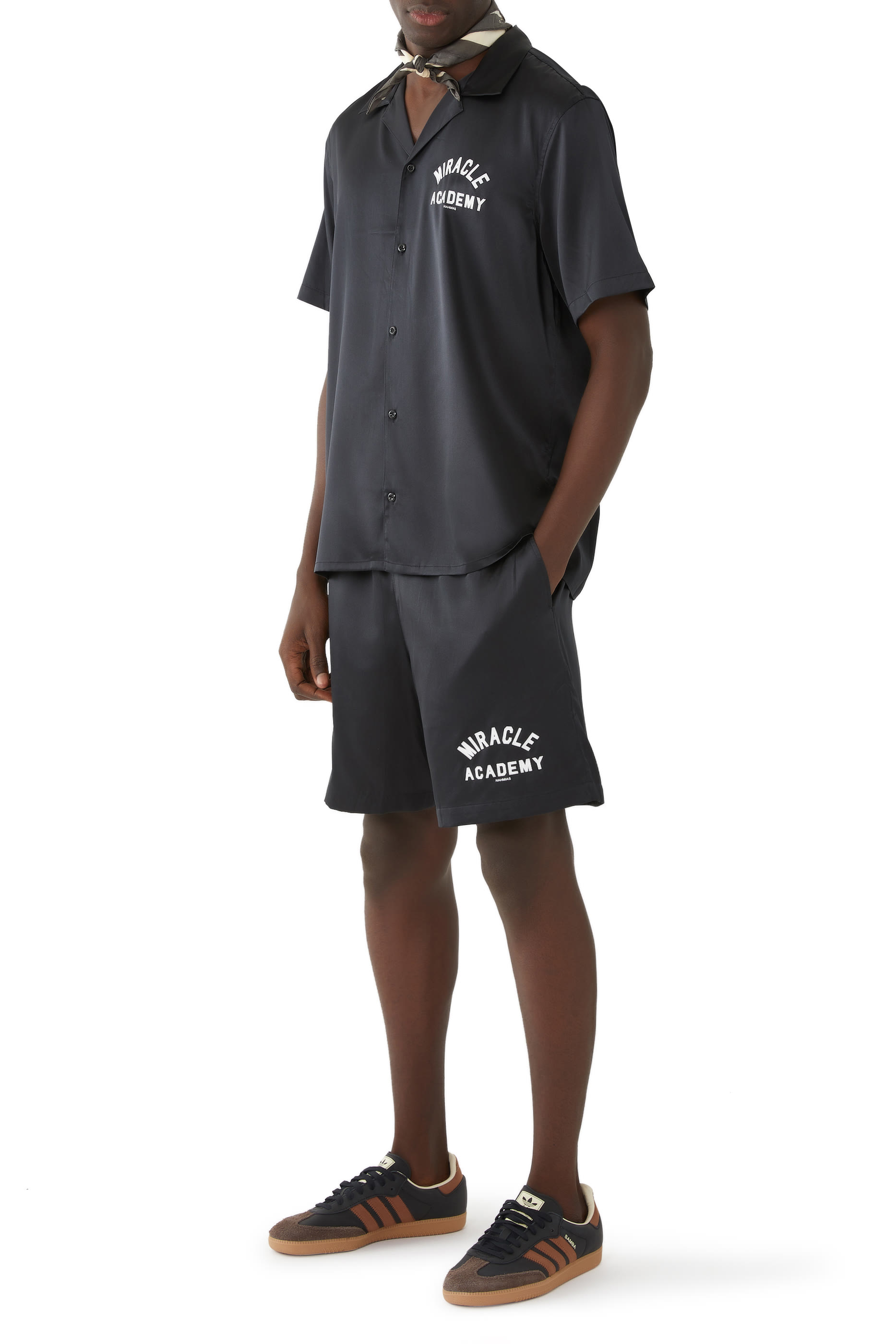 قميص حرير بتقشة ميراكل أكاديمي