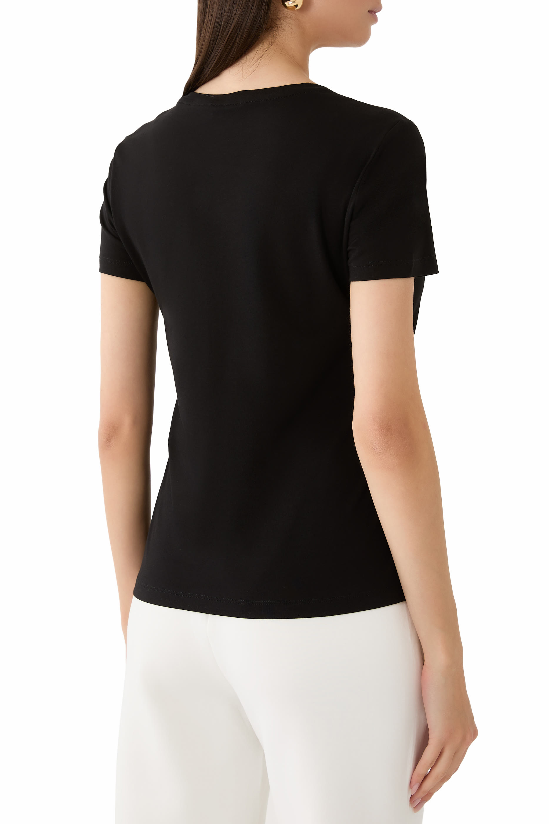 تيشيرت بنقشة شعار الماركة الغرافيكية اللامعة