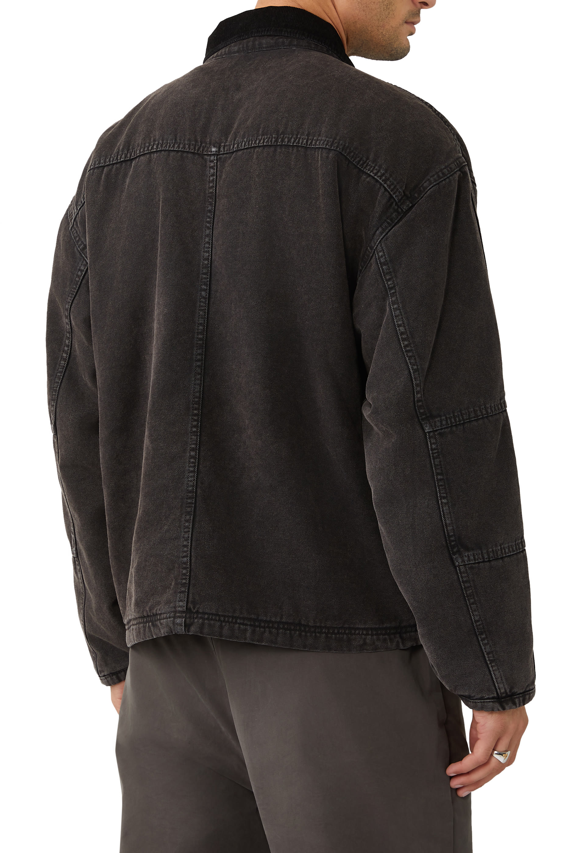 جاكيت شوب قماش قنب مغسول