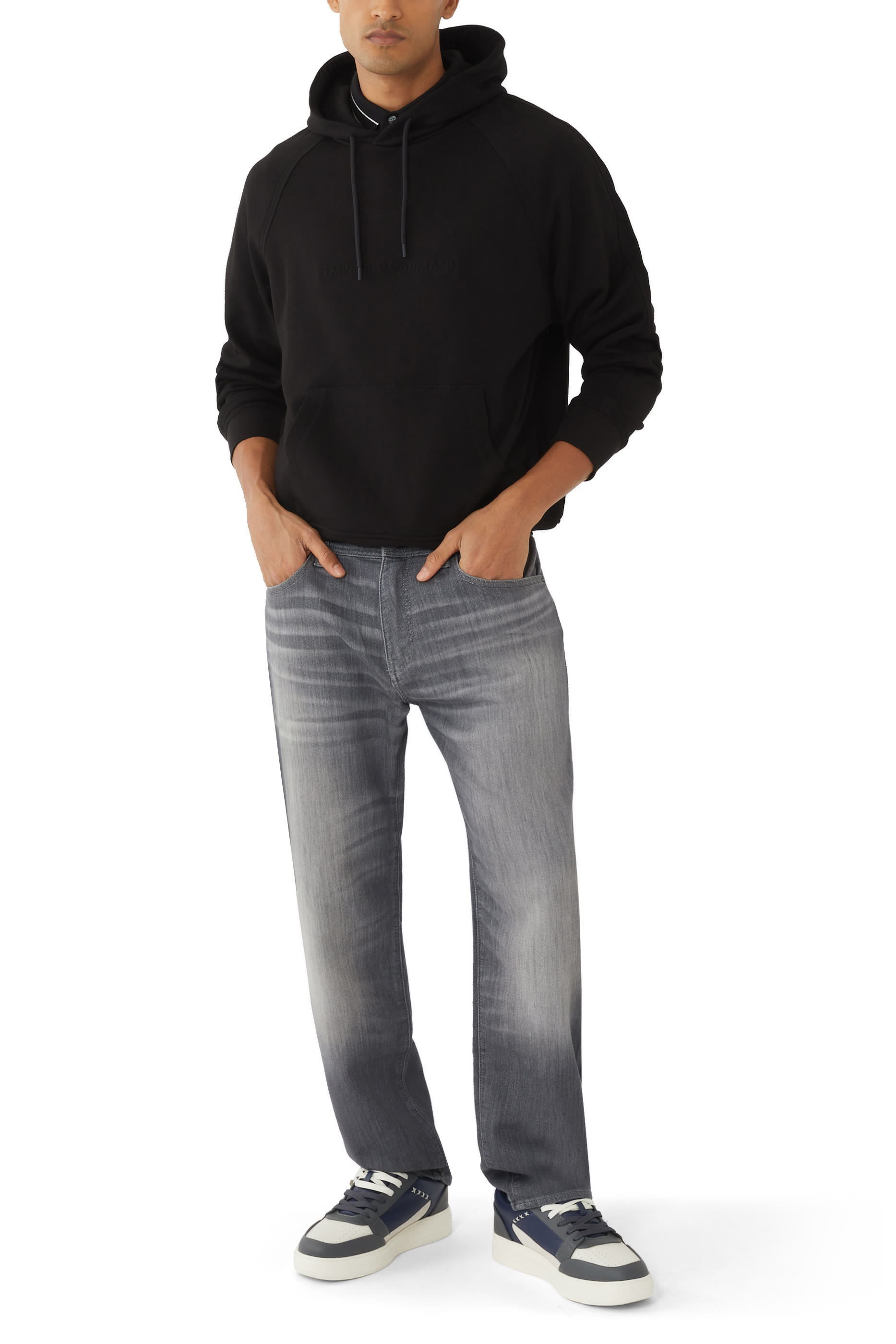 سويت شيرت بغطاء رأس بشعار الماركة