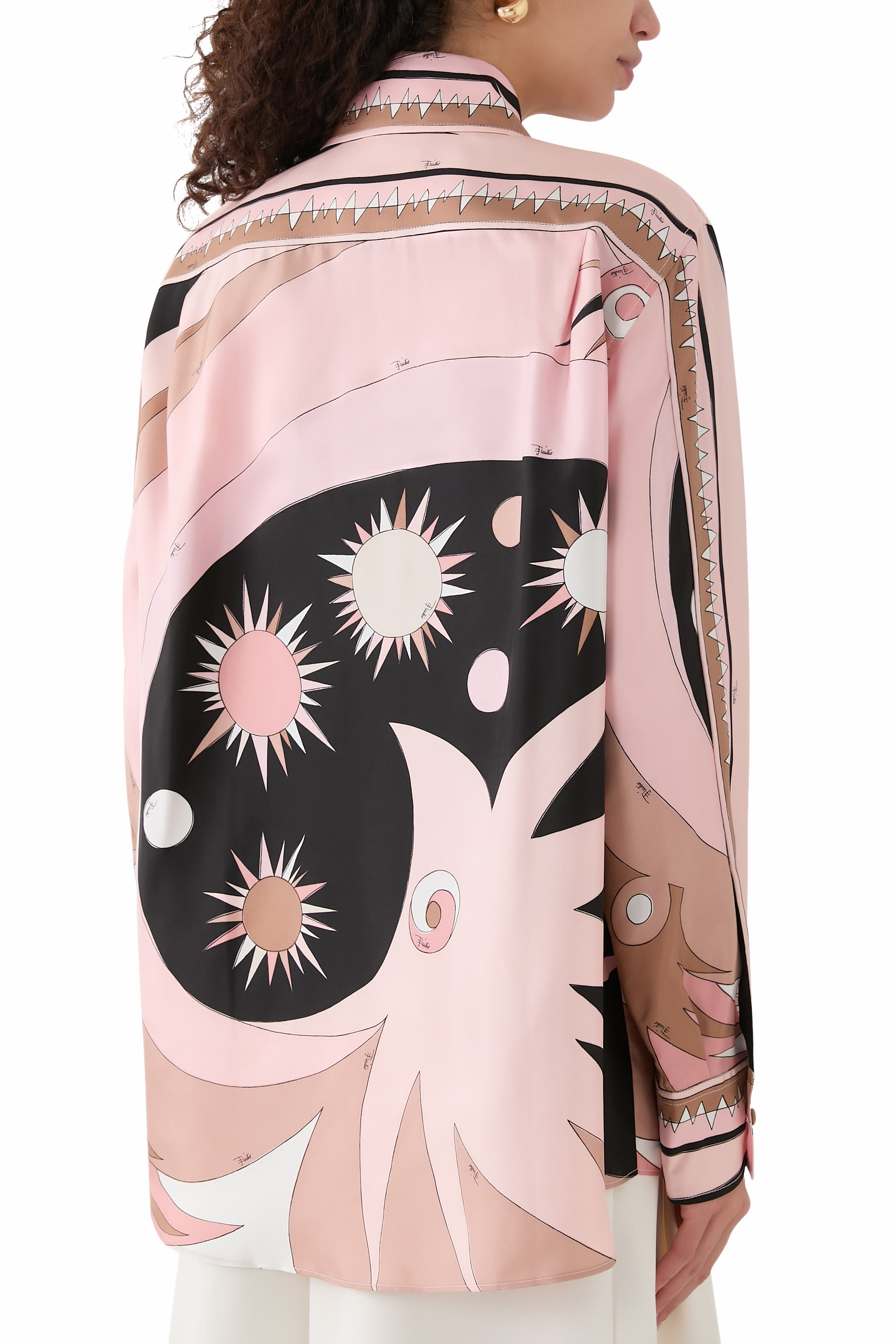 قميص ستيلا بقصة فضفاضة ونقشة حرير